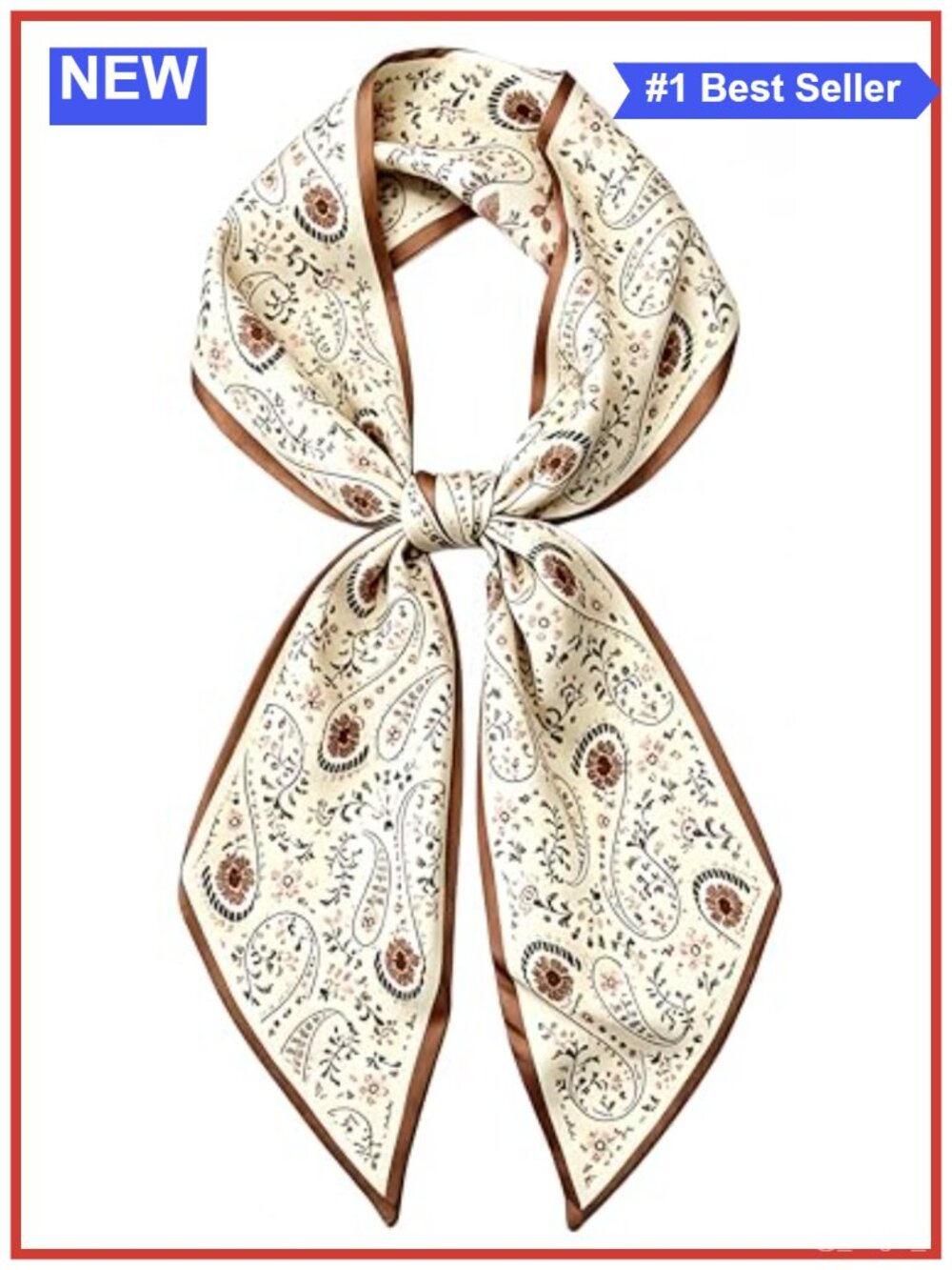 Long Silk Scarf for Women - Printed Scarves for Purse Bags Head Hair